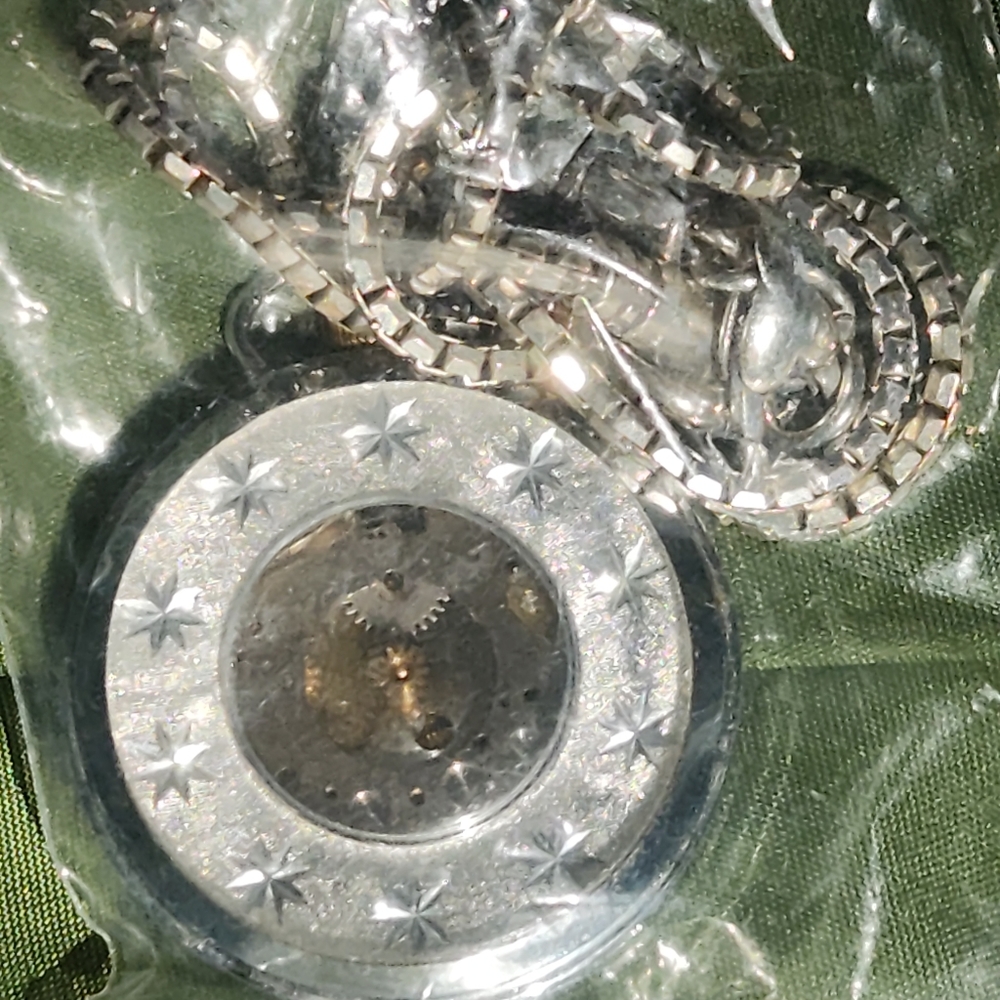 Repurposed pocket watch necklace